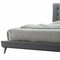 Homeroots 46 x 89 x 69 in. Valda Queen Size Bed Light Gray Fabric 285879 - alternate 2